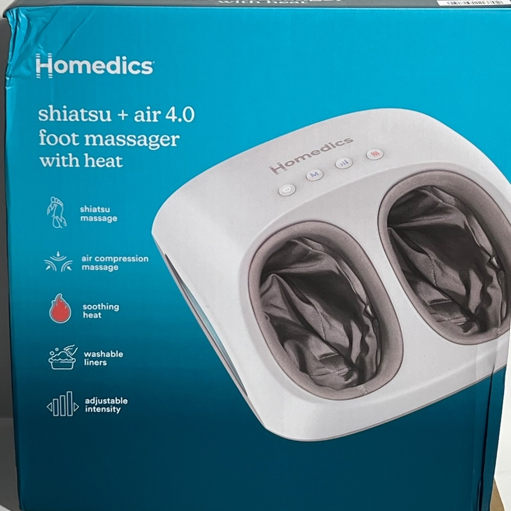 Homedics White and Gray Shiatsu + Air 4.0 Foot Massager with Heat